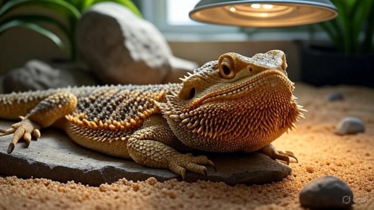 how best to setup basking area for bearded dragon