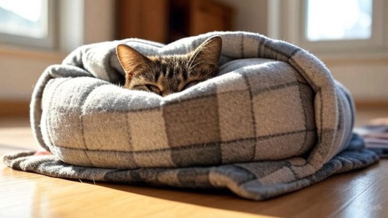 How to Make a Cat Bed Out of a Blanket?