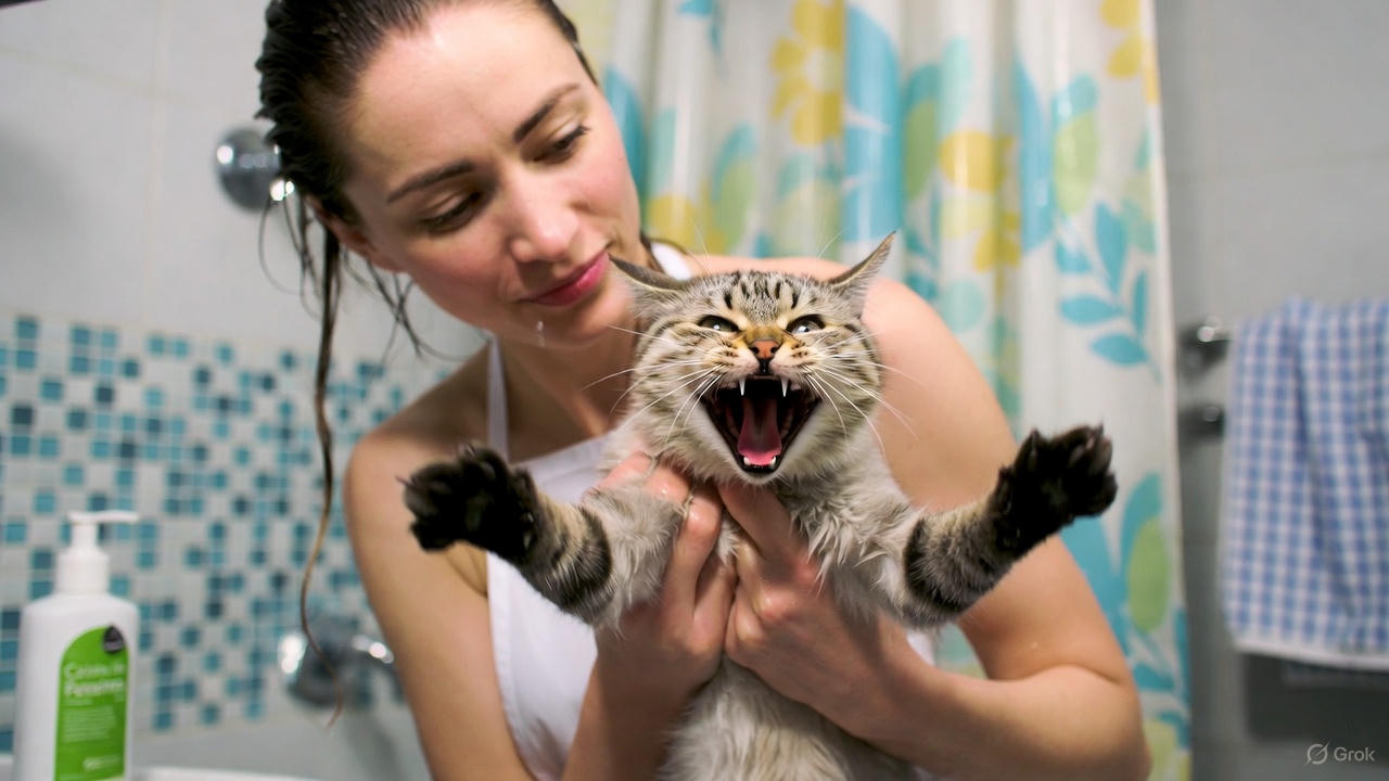 How to Bathe an Aggressive Cat