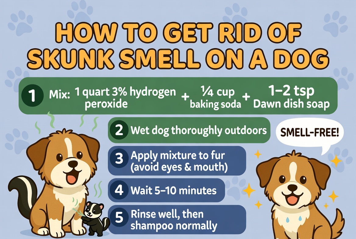 how to get rid of skunk smell on a dog
