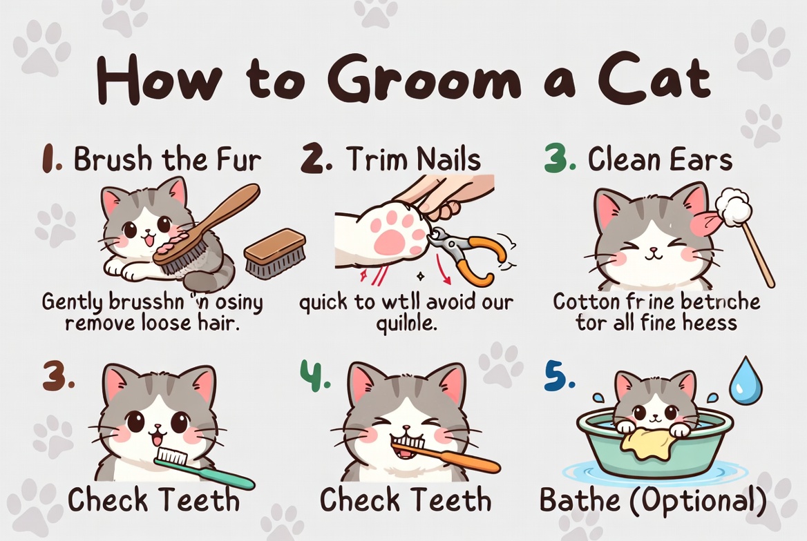 how to groom a cat