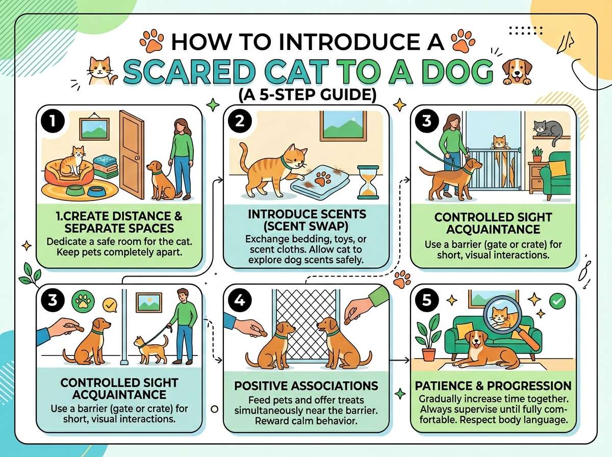 How to Introduce a Scared Cat to a Dog