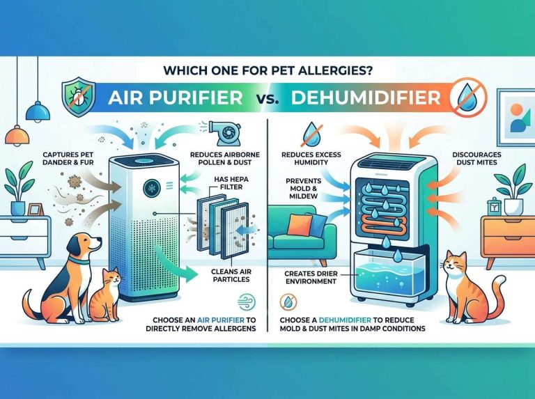 Air Purifier vs Dehumidifier for Pet Allergies