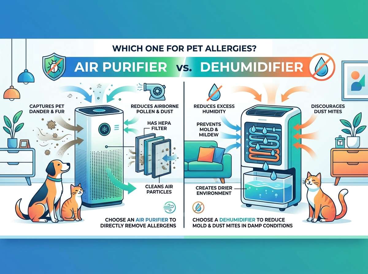 Air Purifier vs Dehumidifier for Pet Allergies