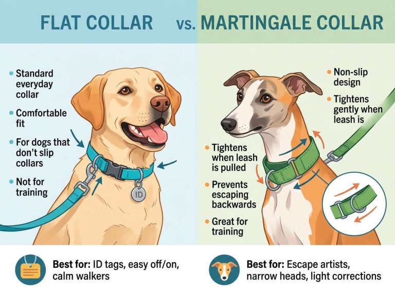 Flat collar vs Martingale collar