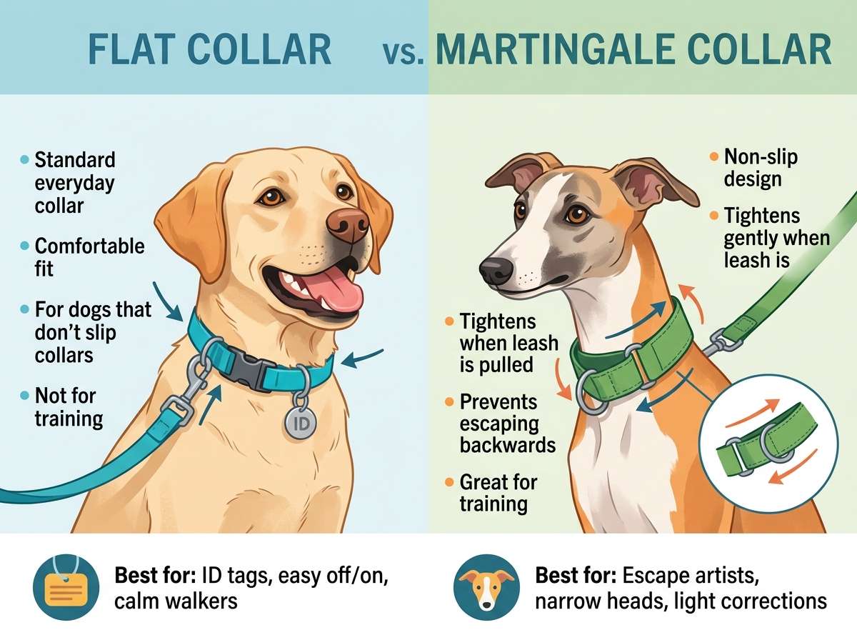 Flat collar vs Martingale collar