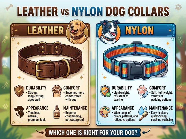 Leather vs Nylon Dog Collars