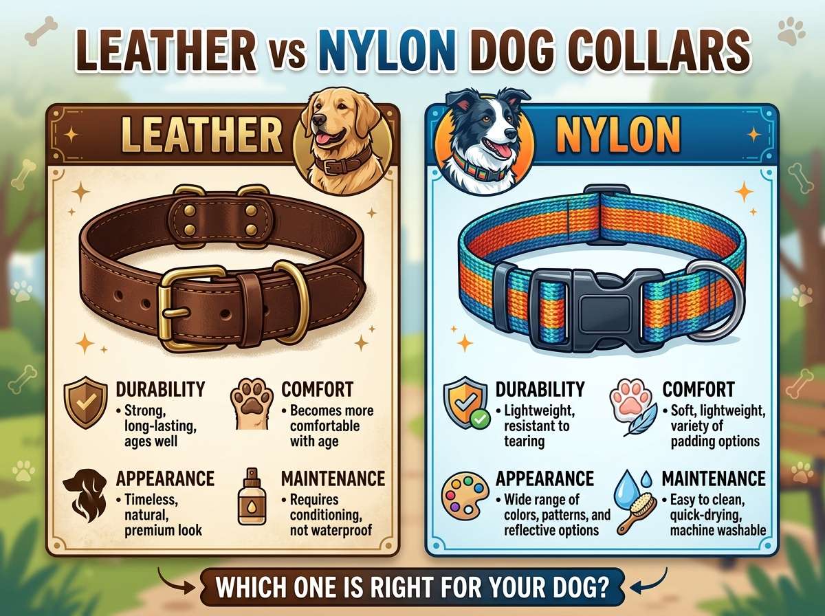 Leather vs Nylon Dog Collars