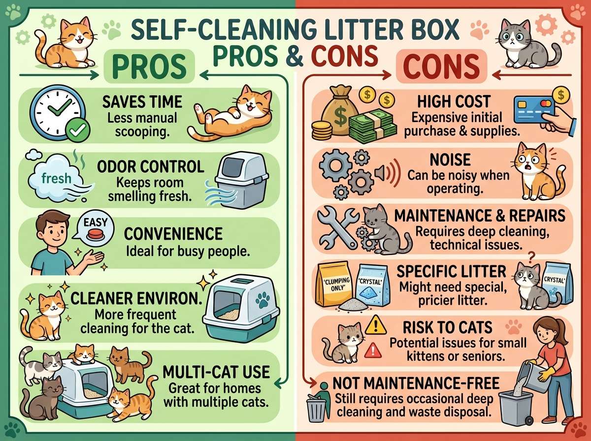 Self-Cleaning Litter Boxes Pros and Cons