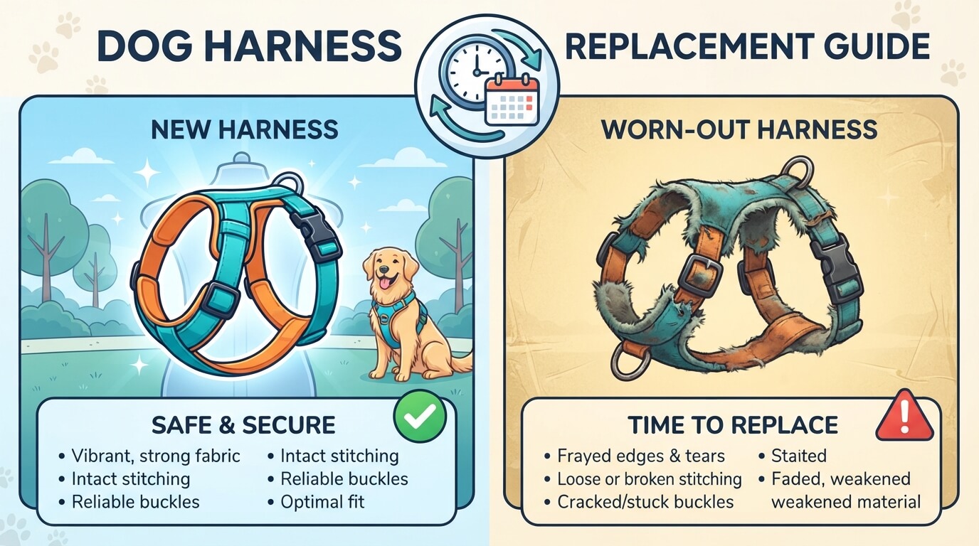 how often should you replace dog harness