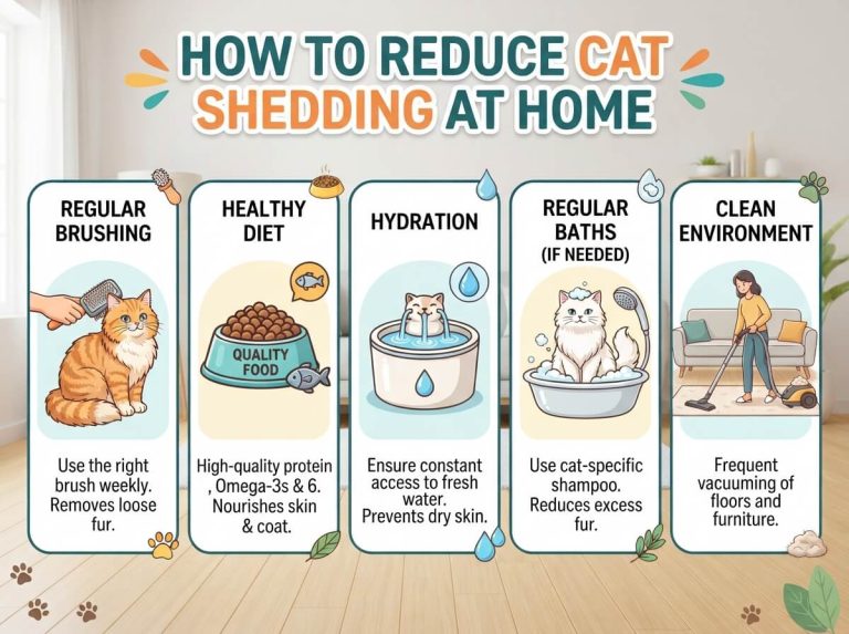 How to Reduce Cat Shedding at Home